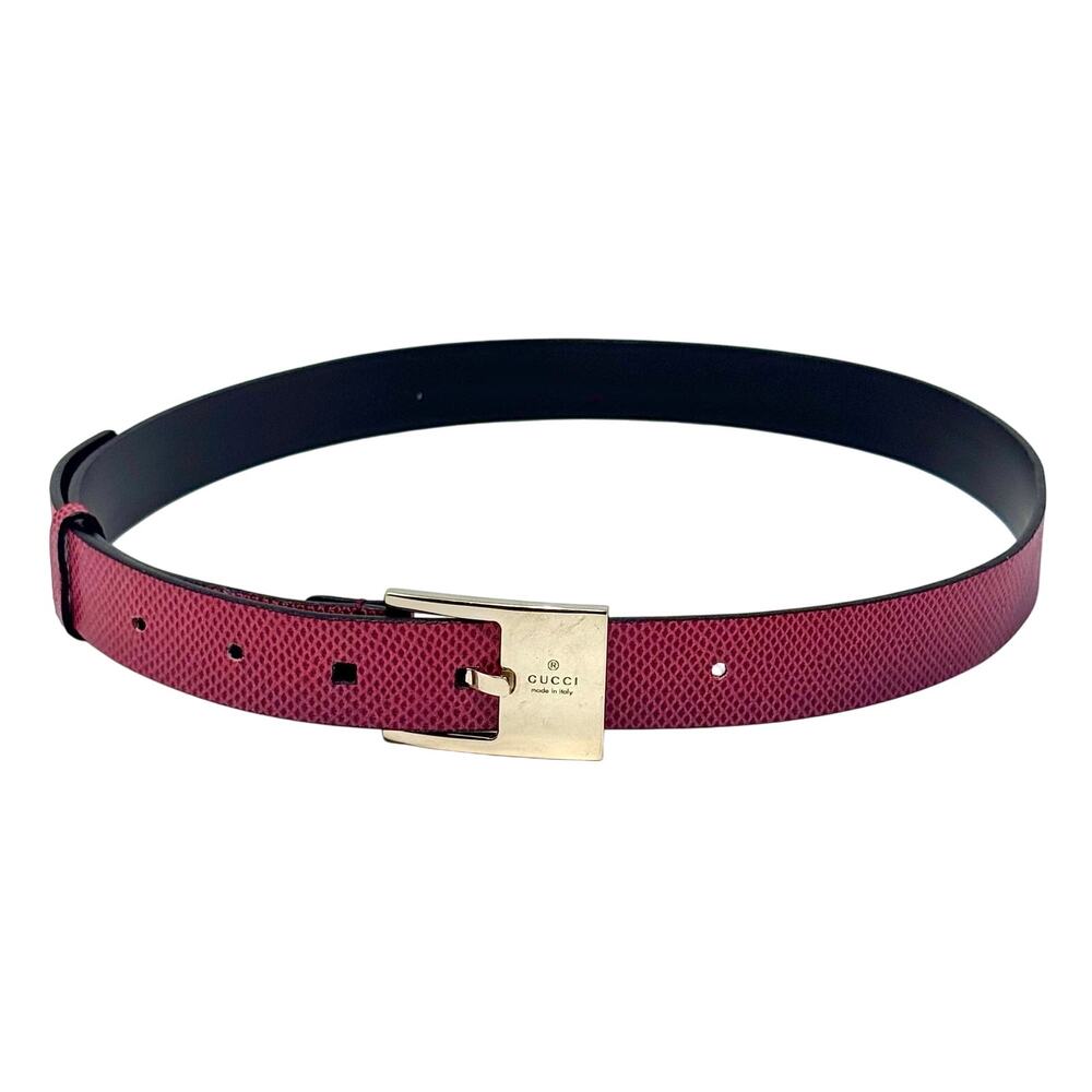 Gucci Red Lizard Skin Belt